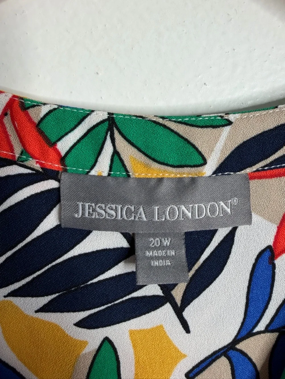 Jessica‎ London Multicolor Leave Print Sleeveless Dress 20W Side Slit Resortwear